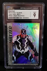2019 Flair Marvel Upper Deck Matter #M-31 SSP Black Bolt CGC 9 - Picture 1 of 6