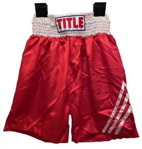 Pantaloncini vintage TITLE BOXING rosso/bianco con bauli design a righe taglia 2XL - Foto 1 di 11