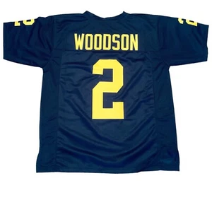 UNSIGNED CUSTOM Sewn Stitched Charles Woodson Blue Jersey - M, L, XL, 2XL, 3XL - Picture 1 of 2