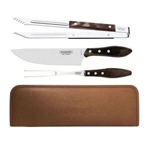 Tramontina Churrasco Carving Set with Leather Pouch 4Pc - Picture 1 of 6