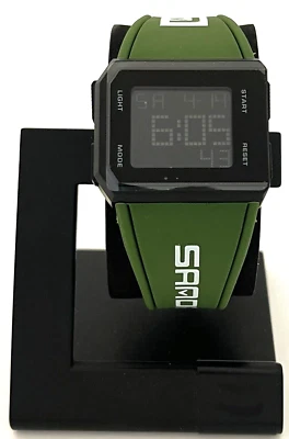SANDA MEN'S BLACK DIGITAL WATCH WITH GREEN BAND 9003 - Image 1 of 4