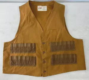 VINTAGE HAWTHORNE SHELL VEST BROWN COTTON CANVAS HUNTING SIZE LARGE - Picture 1 of 8