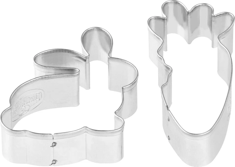 Dr. Oetker Juego de 2 cortadores de galletas 7 cm hechos de hojalata conejo zanahoria... Foto 1 de 1