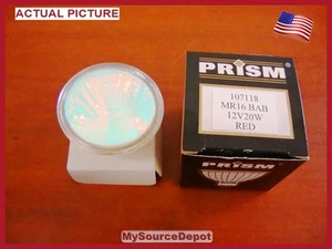 2,HALOGEN, 20W MR16 Red FL 12V GU5.3 ,PRISM,MR16 BAB/RED 20w 12v Halogen Red - Picture 1 of 3