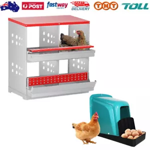 1/4/6 Hole Chicken Nesting Box Wall Mounted Metal Chicken Coop Laying Boxes AU - Picture 1 of 28