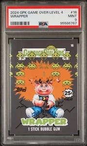 2024 Garbage Pail Kids Game Over Level 4 WRAPPER CARD 16 PSA 9 Adam Bomb Atari - Picture 1 of 2