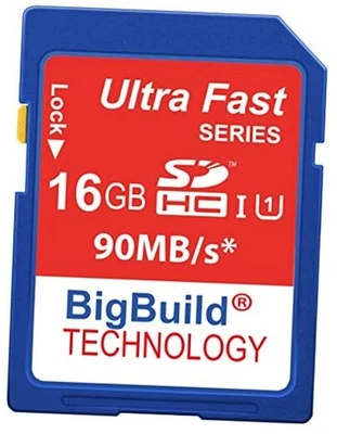 Ultra Fast 90MB/s Memory Card for Canon Digital IXUS 185 Camera, Class 10 16GB - Image 1 of 4