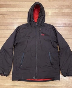 OUTDOOR RESEARCH Refuge Jacket Mens L Brown Red Synthetic Puffer Quilted Winter - Picture 1 of 10