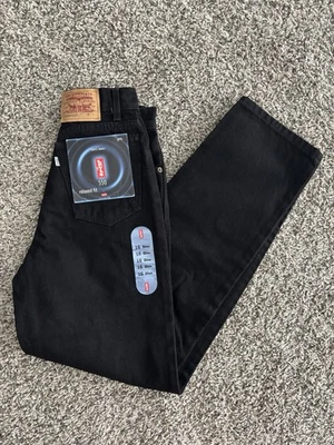 Винтажный Levi's 550 расслабленный крой Jean девочек размер 16 черный тонкий молодежи конус новый с Ярлыками - Изображение 1 из 4