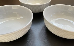 3er Set Pillivuyt Porzellan Korbgeflecht Müslischale weiß 6,25" Made in France - Bild 1 von 5