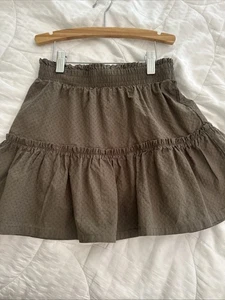 Cooper Key Girl Olive Green Smocked Elastic Waist Skirt Size Medium - Picture 1 of 5
