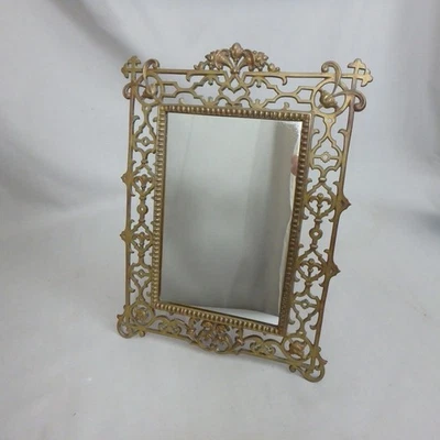 Espejo de vestir Art Nouveau con marco de bronce/marco de fotos firmado William Akt Foto 1 de 4