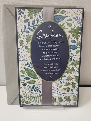 Tarjeta de felicitación de feliz cumpleaños para nieto azul Foto 1 de 4