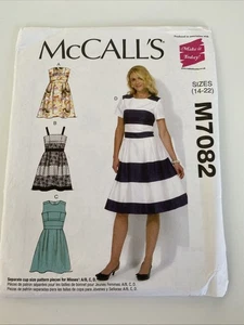 McCall`s M7082 Fit & Flare Dress with Princess Seams Womans Uncut Pattern - Picture 1 of 7