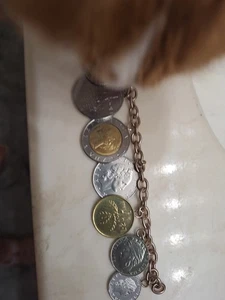 QVC Authentic Lire Coin Bracelet Italian Silver Sterling 925 Gold Plate 7" - Picture 1 of 3