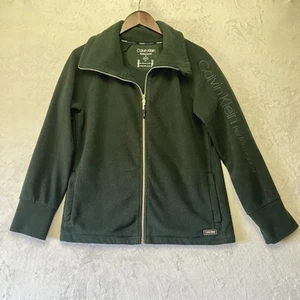 Calvin Klein Performance Fleece Full Zip Jacket Women's Medium Green Active - Picture 1 of 10