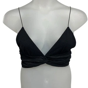 Urban Outfitters Black Top Spaghetti strap cropped size large - Picture 1 of 2
