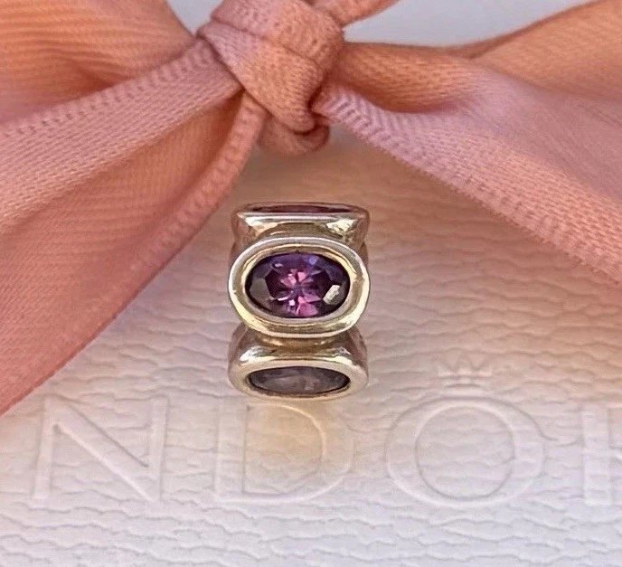 Original Pandora Charm „ovale Lichter “lila, 925 silber #79311ACZ - Bild 1 von 3