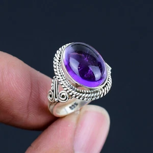Amethyst Gemstone Solid 925 Sterling Silver Handmade Ring Jewelry LS-397 - Picture 1 of 5