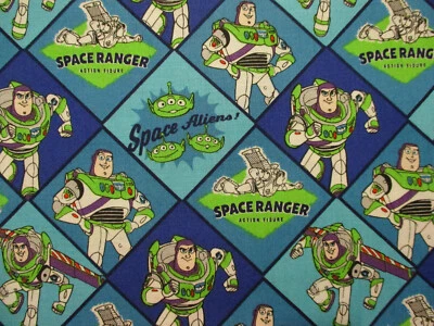 TOY STORY BUZZ LIGHT YEAR SPACE RANGER DISNEY CHARACTER COTTON FABRIC FQ  - Image 1 of 4