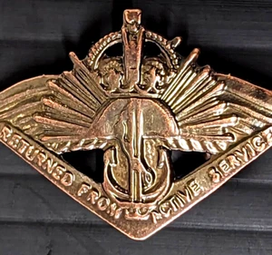 Replica WW2 Australian Defence Force ADF Returned from Active Service Badge RASB - Picture 1 of 5