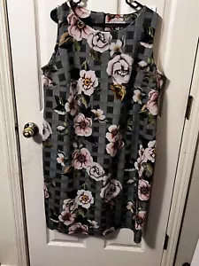 EUC SHELBY & PALMER Foiled Floral Stretch Scuba Sheath Dress Size 20W Spring - Picture 1 of 4