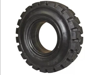 (QTY 2) Forklift Tire Solid Pneumatic 5.00-8 | TRAXTER Black Traction - Picture 1 of 3