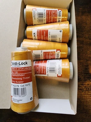 5 spools Guterman Orange Toldi-Lock -2734 yds#1030 Overlocking 100% Polyester - Image 1 of 2