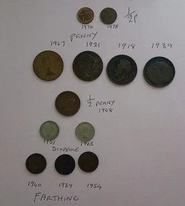 A Dozen Old Uk Coins. (see description) - Picture 1 of 3