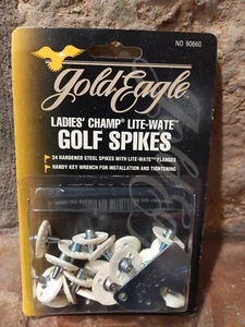 Package of 24 Gold Eagle 90660 Lady Lite-Wate metal thread tip Golf Shoe Spikes - Picture 1 of 2