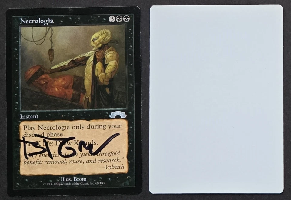 Signed MTG Magic Brom Artist Proof _ Exodus _ NECROLOGIA _ VHTF 1/50! - Image 1 of 2