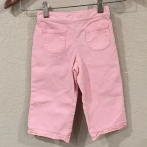 Crazy 8 Girls 4 Pink Textured Capri Pants Scalloped Hem 100% Cotton - Picture 1 of 7