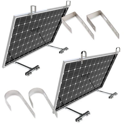 GLIESE Balkonkraftwerk Halterung Geländer Befestigung PV Solar Montage Set rund / eckig