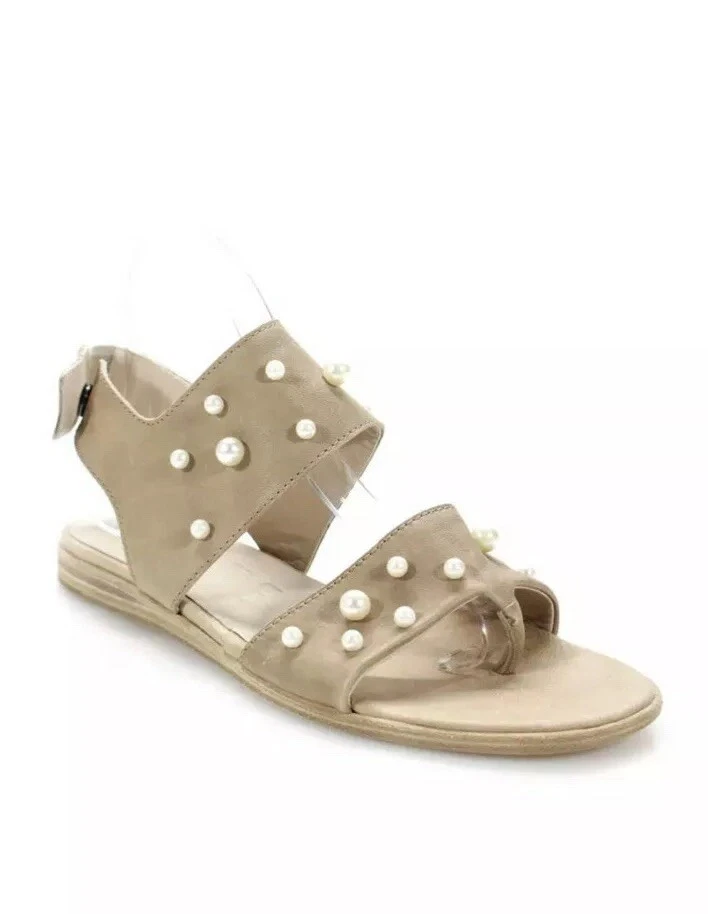 NUEVO LD Tuttle Mujer The Core Sandalias Beige Cuero con Perlas Talla 38.5/8.5M Foto 1 de 4