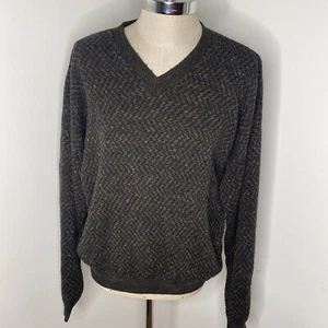 Sundance Sweater Mens XL Gray Brown V Neck Cotton Made in USA - Picture 1 of 6