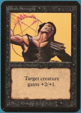 Unholy Strength Alpha NM Black Common MAGIC GATHERING CARD (ID# 236130) ABUGames