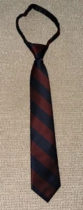 Lands End Boys Tie Navy Maroon Adjustable Neck Strap Ribbed Hook Pre-tied - Picture 1 of 6