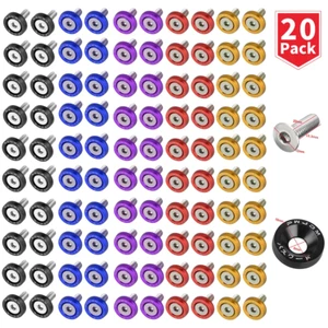 40X JDM Billet Aluminum Fender Bumper Washer Bolt Engine Bay Dress Up Kit Blue - Picture 1 of 21