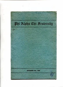 Vintage Tanzprogramm PHI ALPHA CHI FRATERNITY 1940 Werbung Philadelphia - Bild 1 von 3