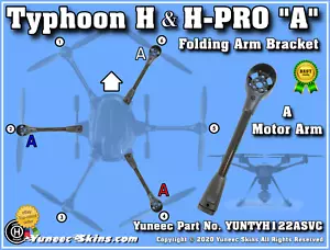 Yuneec Folding Arm Bracket A fits Typhoon H/H-PRO YUNTYH122ASVC - Picture 1 of 11