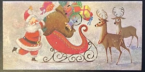 Unused Vintage American Greetings Christmas Greeting Card A1532 Santa Sleigh - Picture 1 of 3