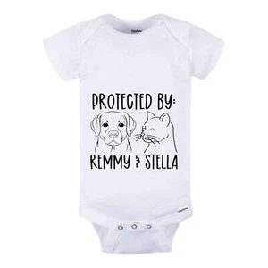 Body neonato protetto da nomi animali domestici personalizzato stampa grafica NUOVO taglia a scelta - Foto 1 di 4