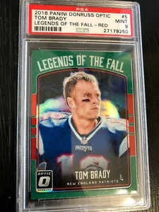 TOM BRADY 2016 DONRUSS OPTIC #5 LEGENDS OF THE FALL RIFRATTORE ROSSO /99 PSA 9 - Foto 1 di 2
