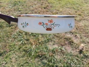 Padella Smaltata Vintage Collezione Campagna JMP Spagna 10" Floreale Retrò - Foto 1 di 12