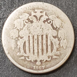 1867 Schild fünf Cent Stück - Bild 1 von 2