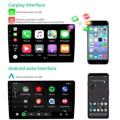 10.1" 2 Din Carplay Car Stereo Radio Android 10 GPS Navigation Wifi Touch Screen - Изображение 1 из 4