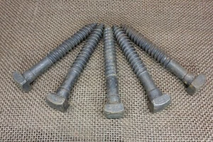 5 Old Square 5/8” Head Lag Bolts 7/16 X 3 1/2” Steel Screw Blacksmith rustic - Picture 1 of 9
