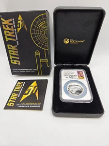๐ 2016 1 oz .999 Silver Star Trek NGC PF70 High Relief WILLIAM SHATNER AUTO - Picture 1 of 6