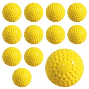 Softballs 12 Pcs Yellow Dimpled Softballs, 12-Inch Pitching Machine Ball - Picture 1 of 1