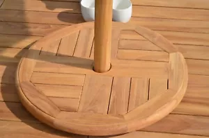 Susan pigra in legno di teak grado A 20" con foro per ombrellone esterno pranzo giardino patio - Foto 1 di 3